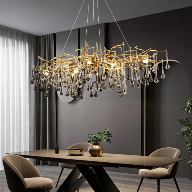 Alessandro Design Nebula Imperio candelabru cristal 10xG9 auriu 97cm