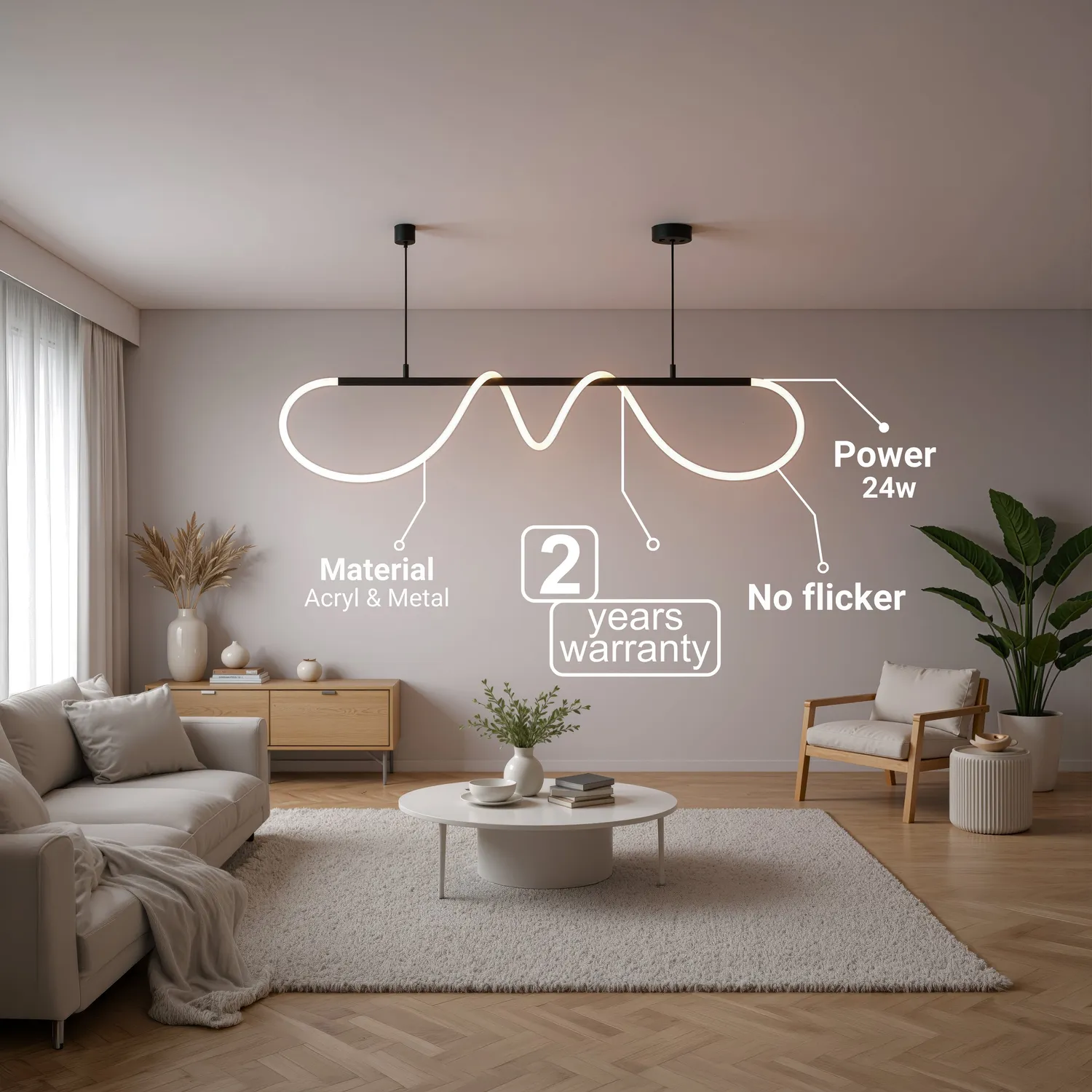 Alessandro Design DIVINO lustra LED 24W neagra silicon flexibil