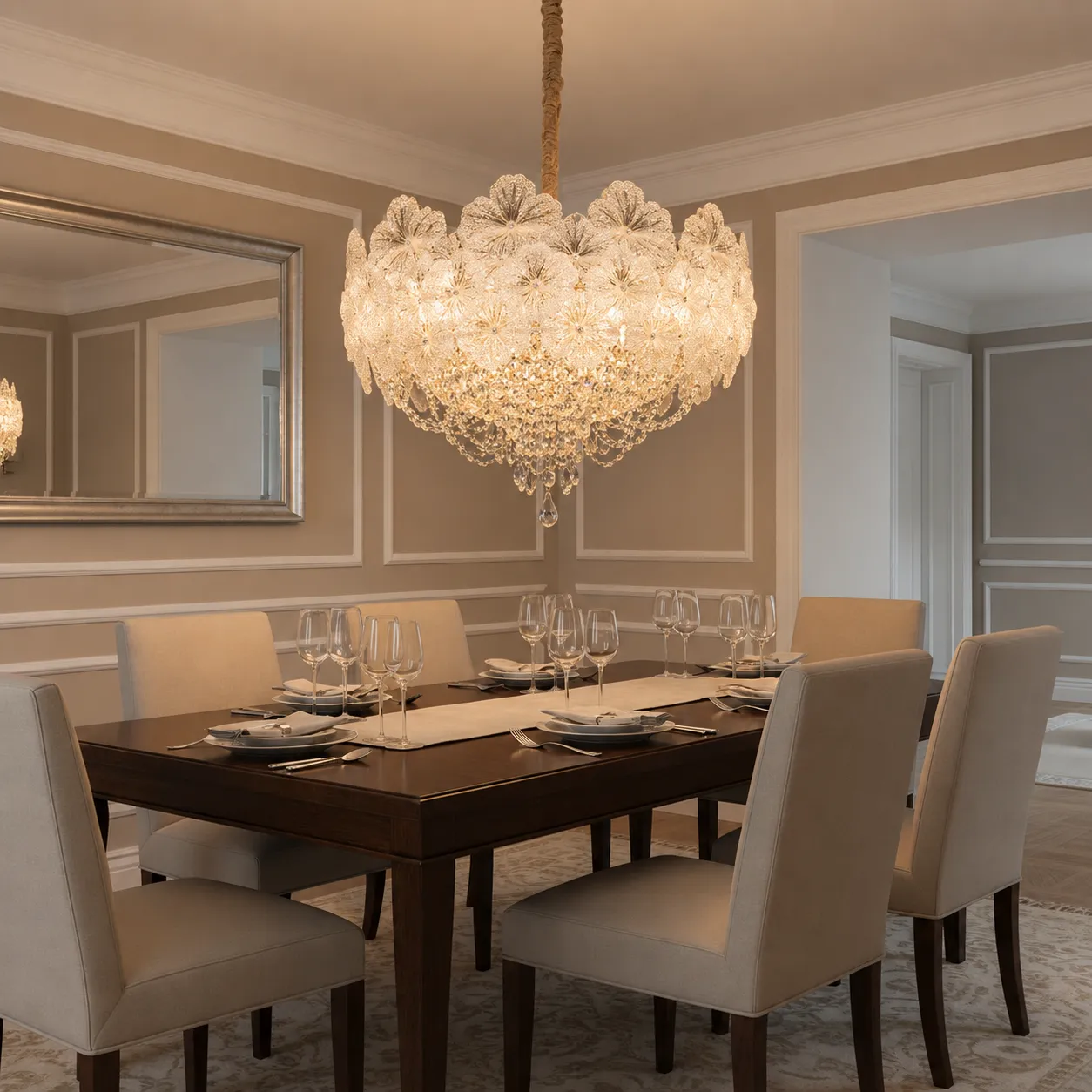 Alessandro Design CROWN Regalis candelabru cristal auriu 80cm