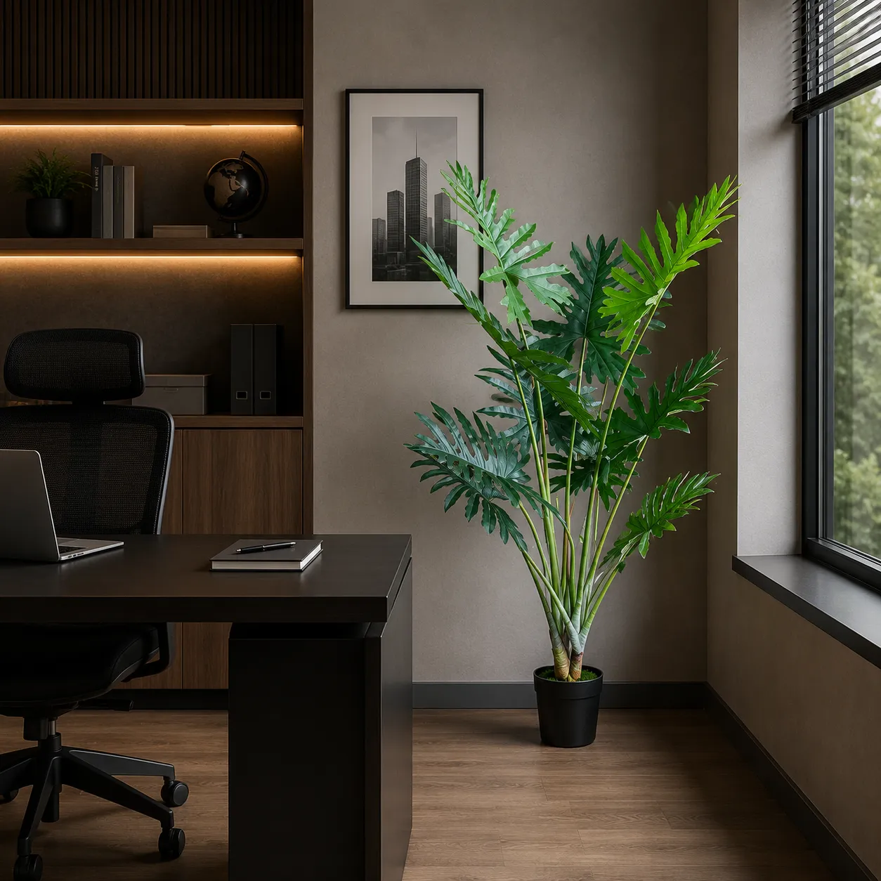 Planta artificiala filodendron 160cm verde 10 frunze ghiveci