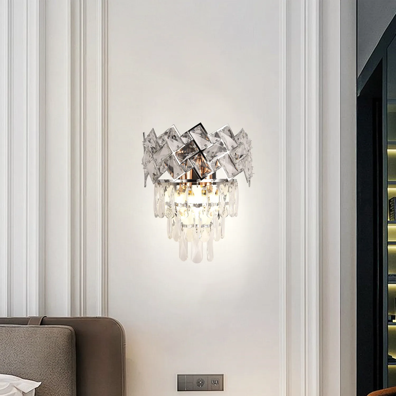 Alessandro Design Windsor aplica perete 2x E14 crom cristal