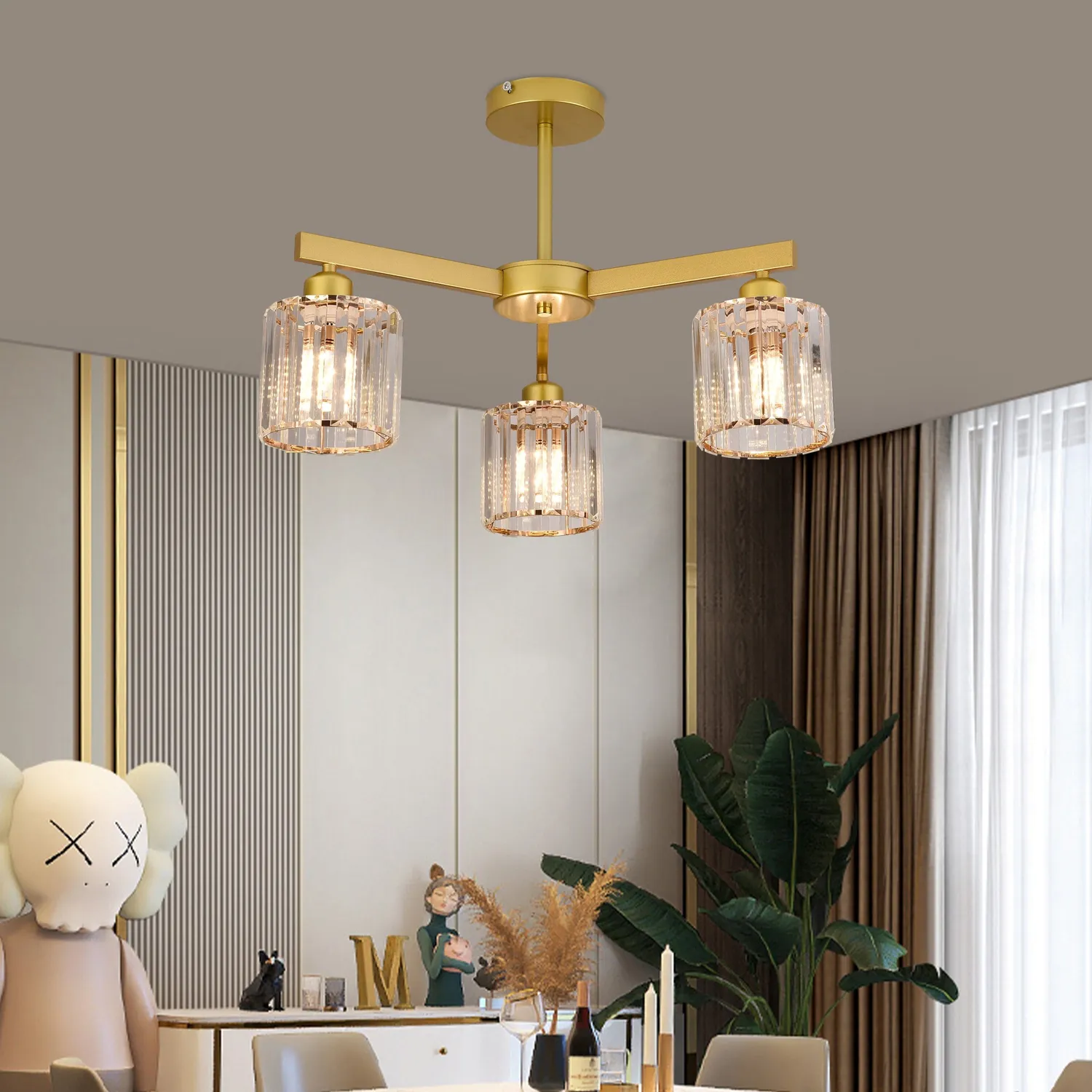 Alessandro Design LC110/3GD candelabru cristal auriu 3xE27