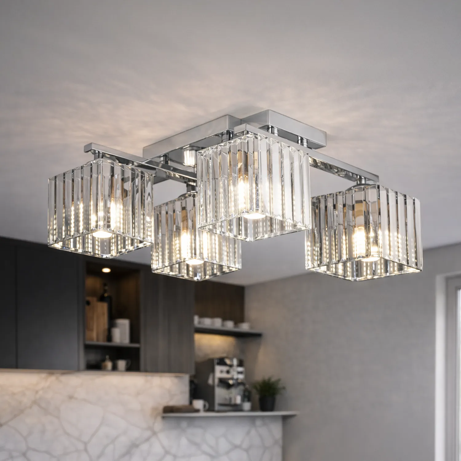 Lustra cu abajur Alessandro Design Georgian LC115/4 crom