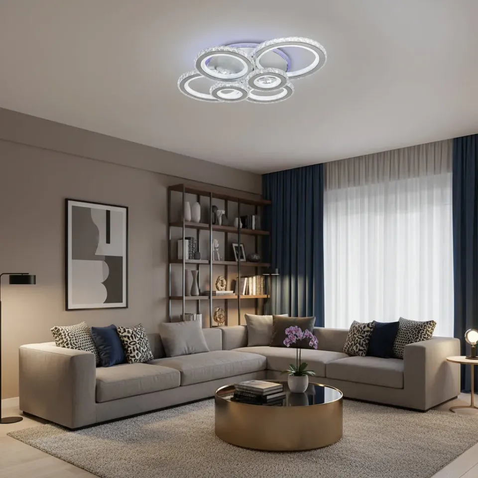 Alessandro Design Nova Rotonda lustra LED alba 145W RGB