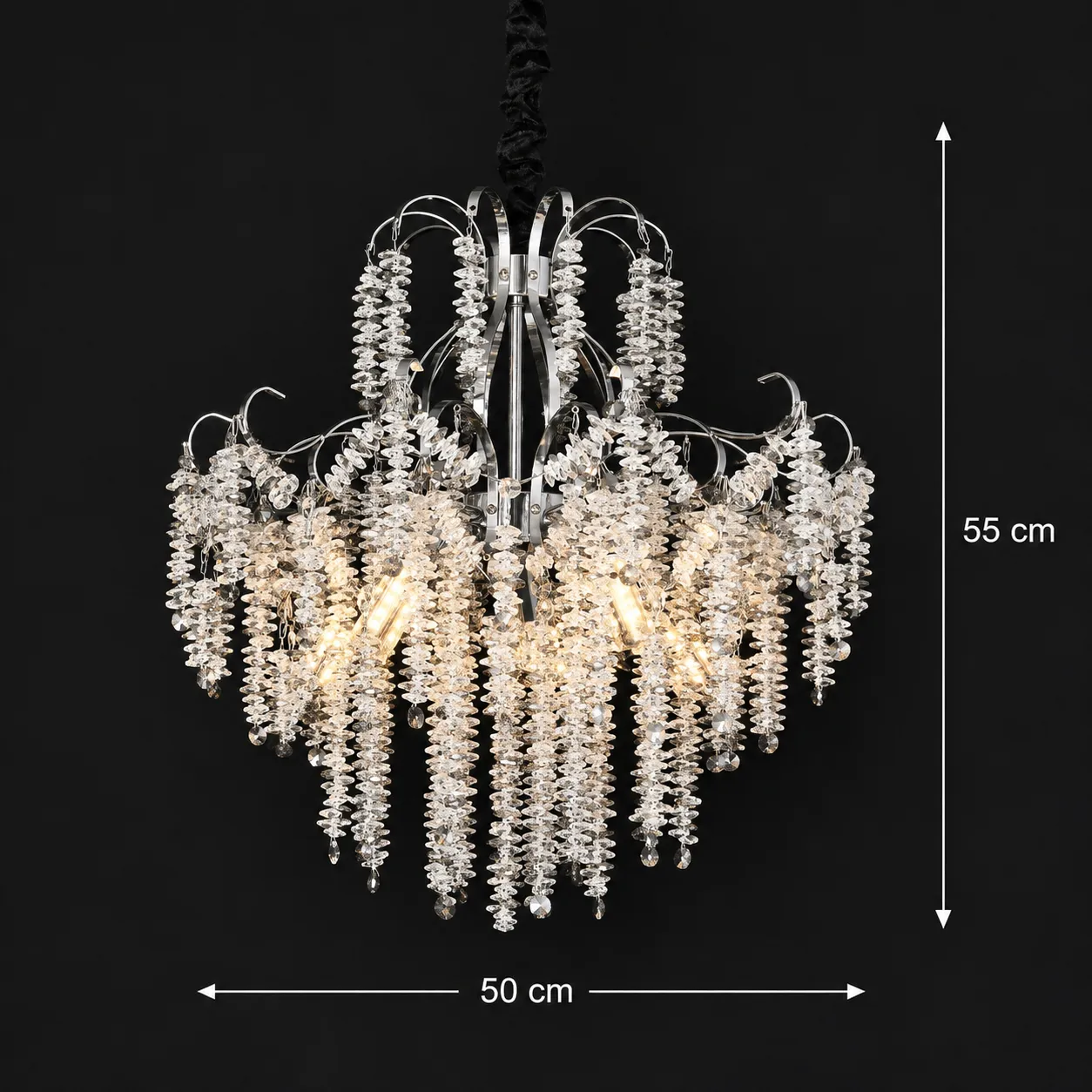 Alessandro Design PUBU Elegance candelabru cristal 50cm 5xE14 crom