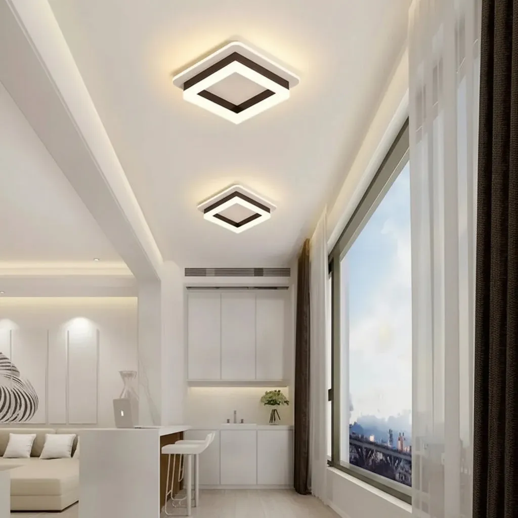 Alessandro Design Modern lustra LED 25W neagra 19,5 cm patrata