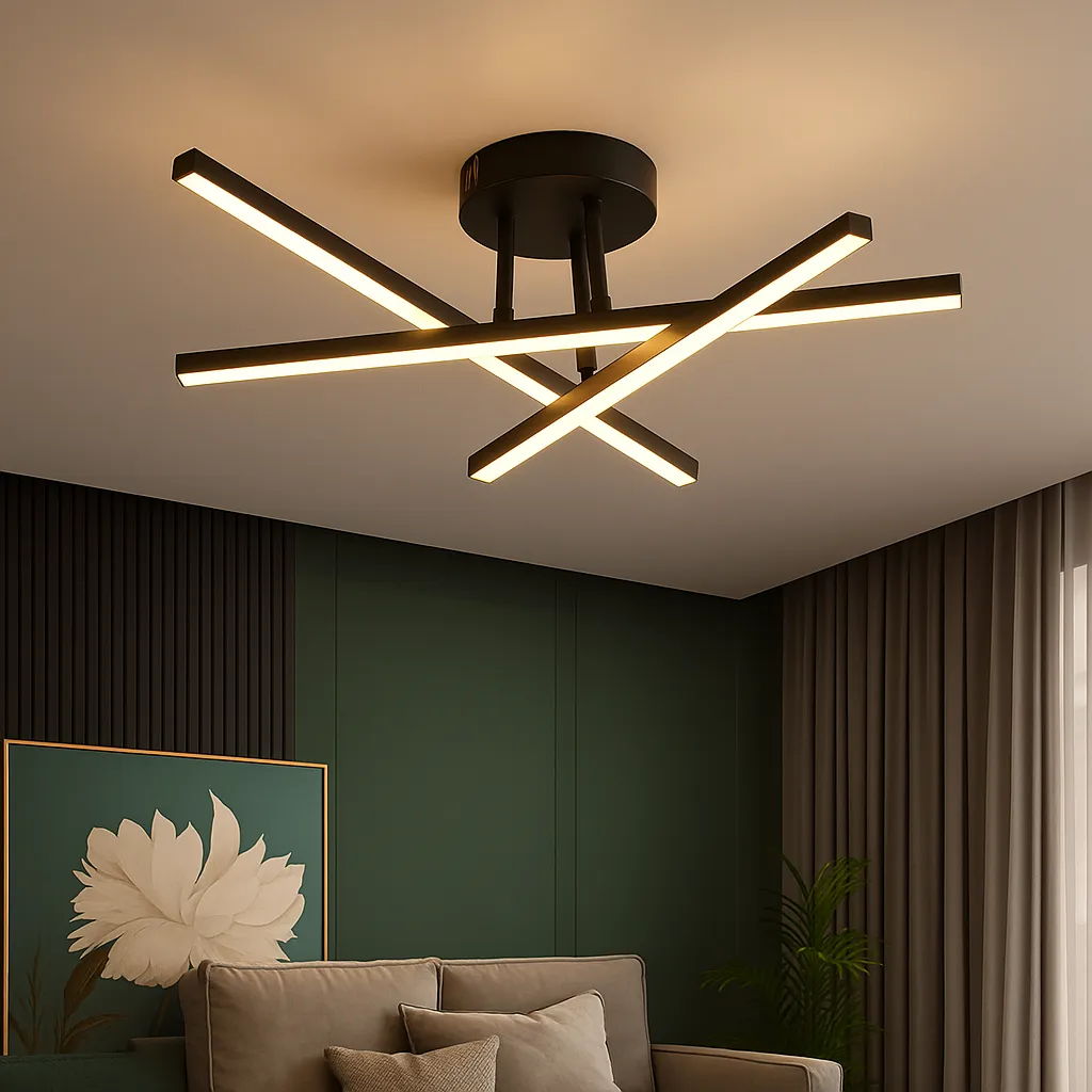 Alessandro Design lustra LED liniara neagra 3 elemente 41W