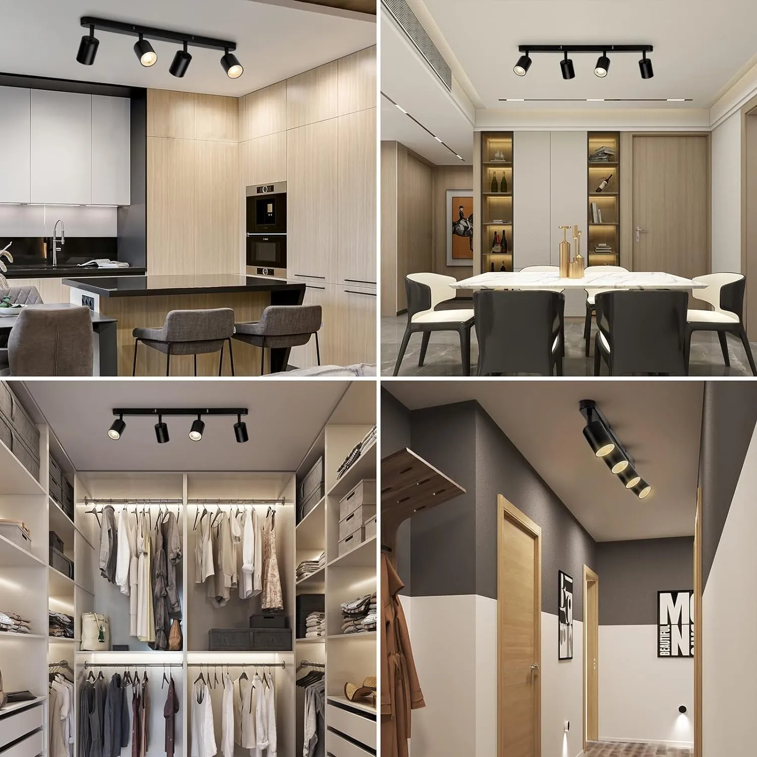 Alessandro Design Joom lustră 4xGU10 neagră fără becuri