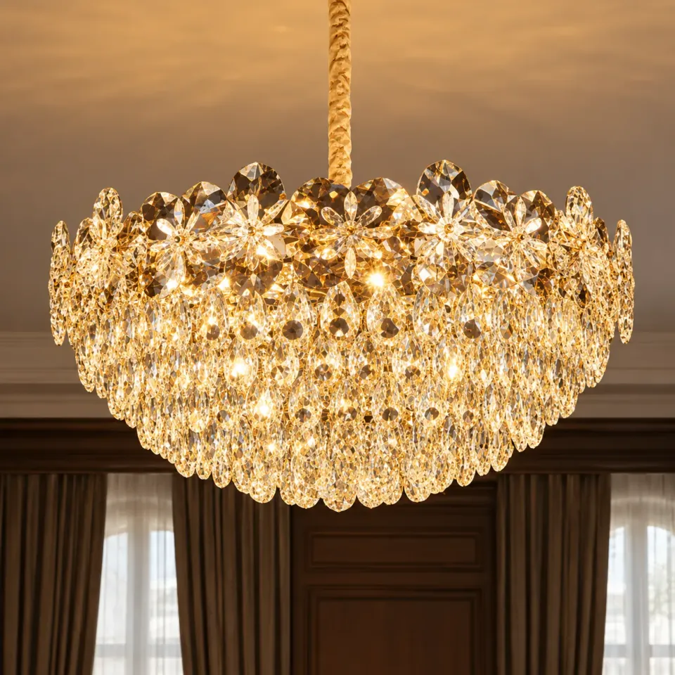 Alessandro Design Jardin Regalis 24xE14 candelabru cristal auriu