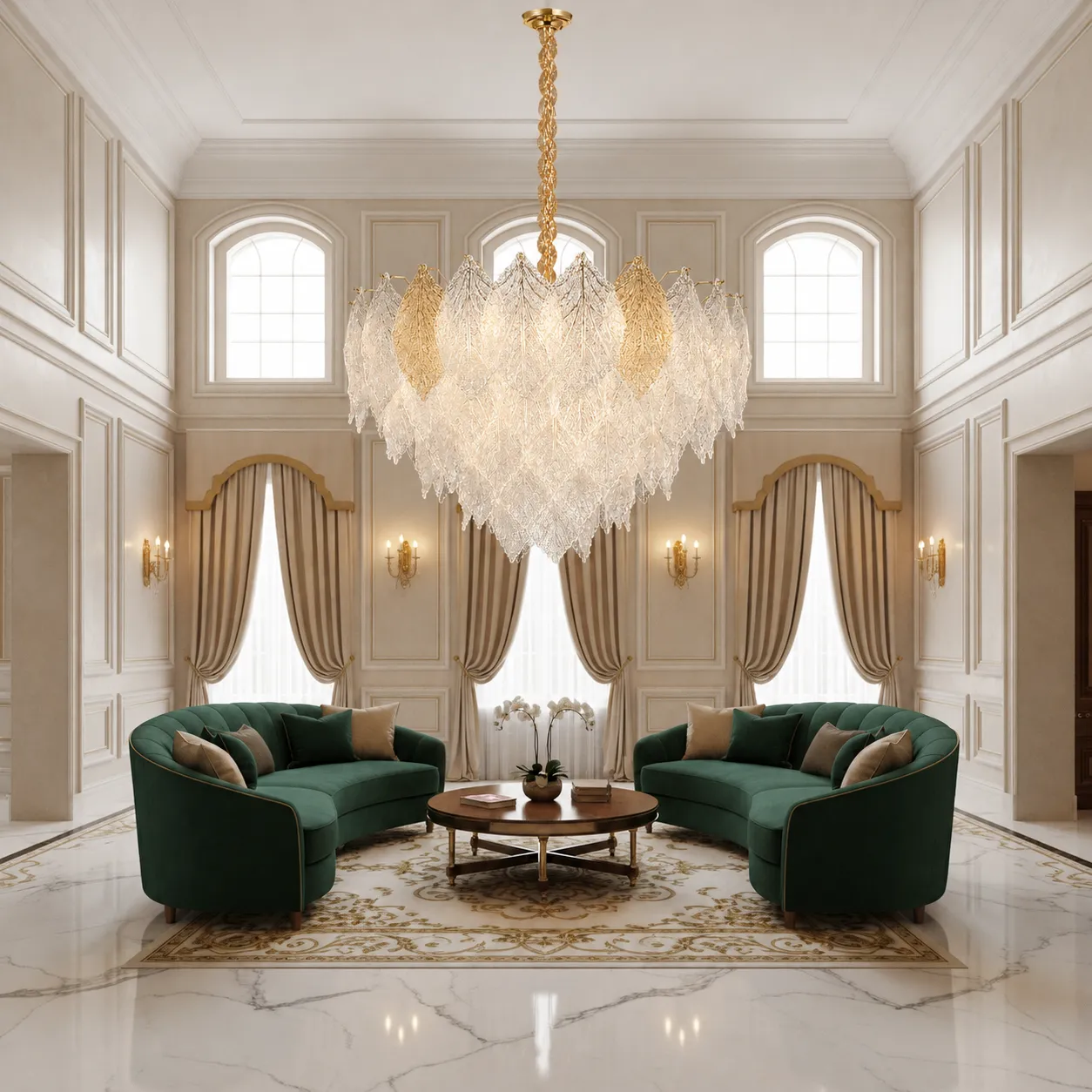 Alessandro Design Lace Regalis candelabru cristal 80cm auriu