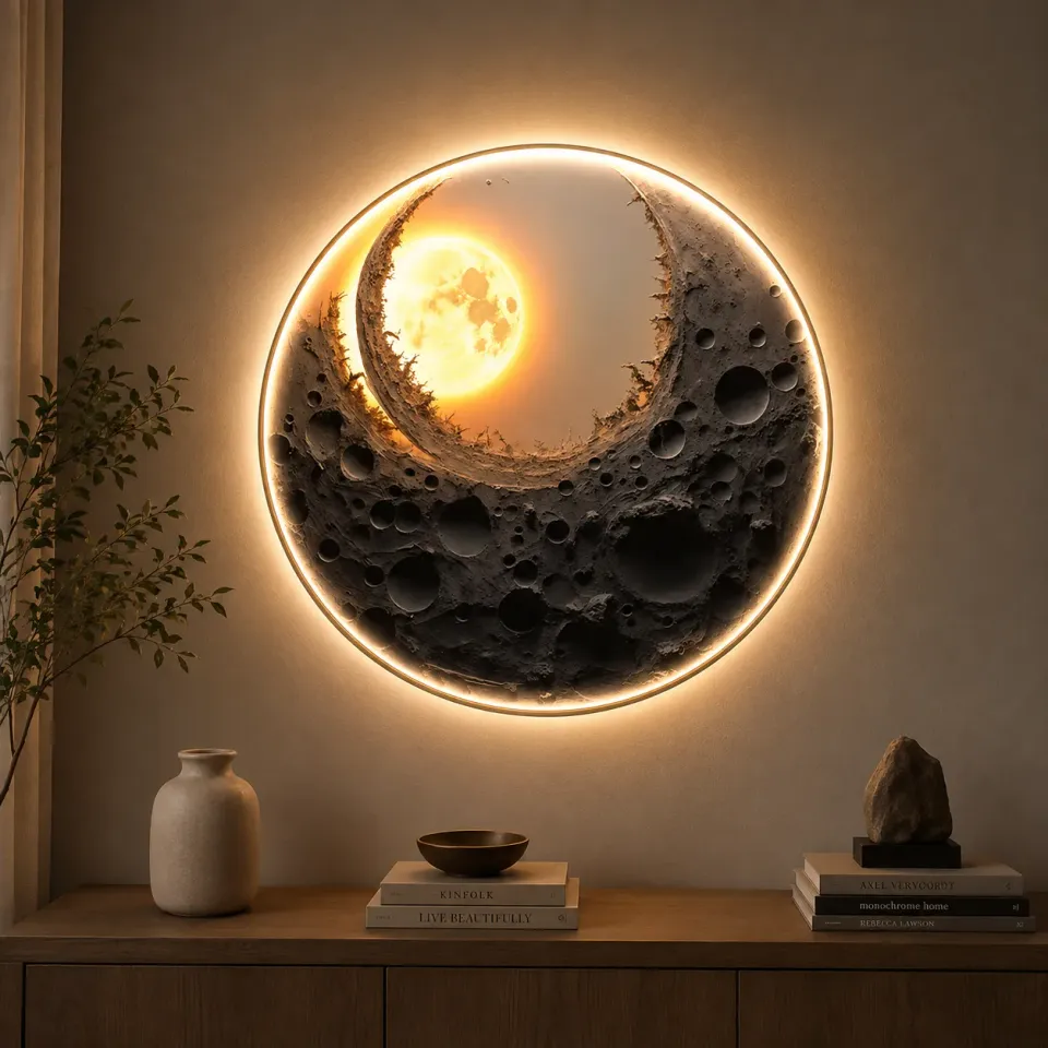 Alessandro Design Golden Eclipse tablou LED rotund 80cm 24W