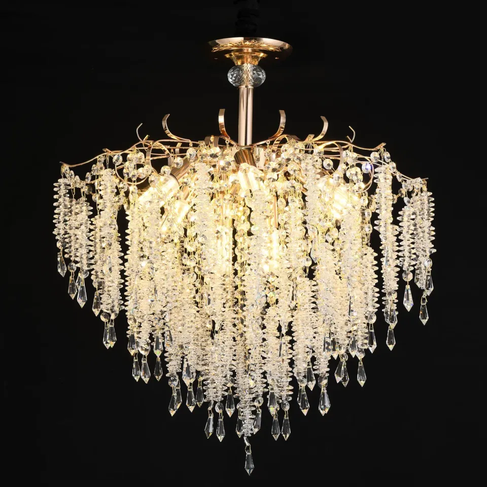 Alessandro Design Strozzi Magno candelabru cristal auriu 60cm 8xE14