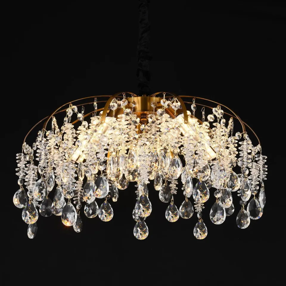 Alessandro Design CC9321/5FGD Candelabru Cristal Auriu 50cm