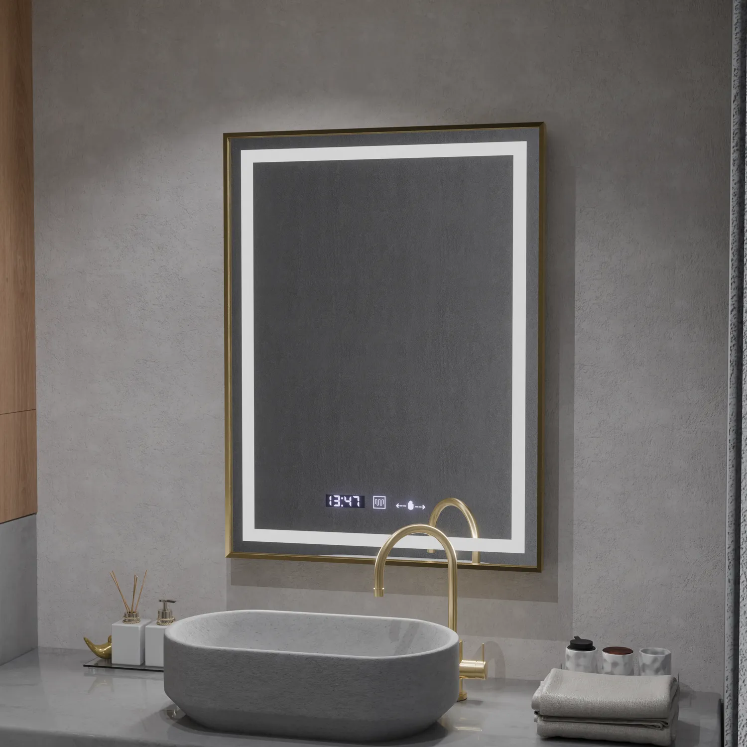Alessandro Design Verite Royale Gold MotionGlow Marcello Oglinda LED 60x80cm
