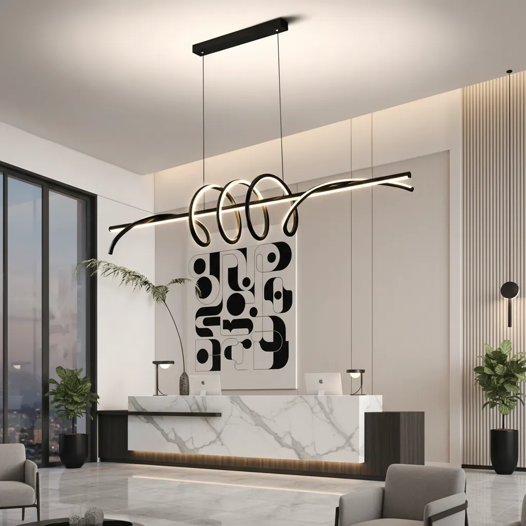 Alessandro Design Ribbon lustră LED 64W neagră dimabilă