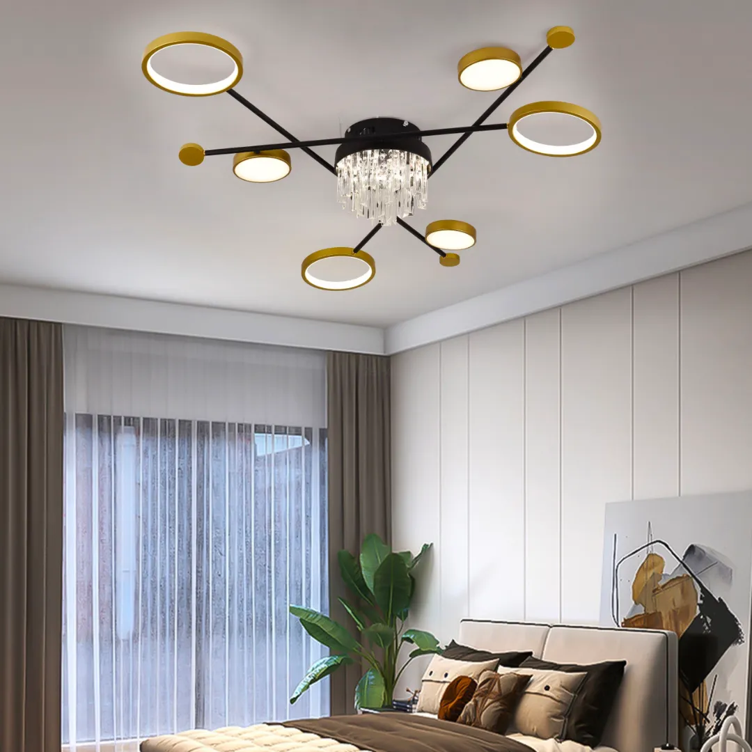 Alessandro Design Guida lustra LED negru-auriu 38W dimabila