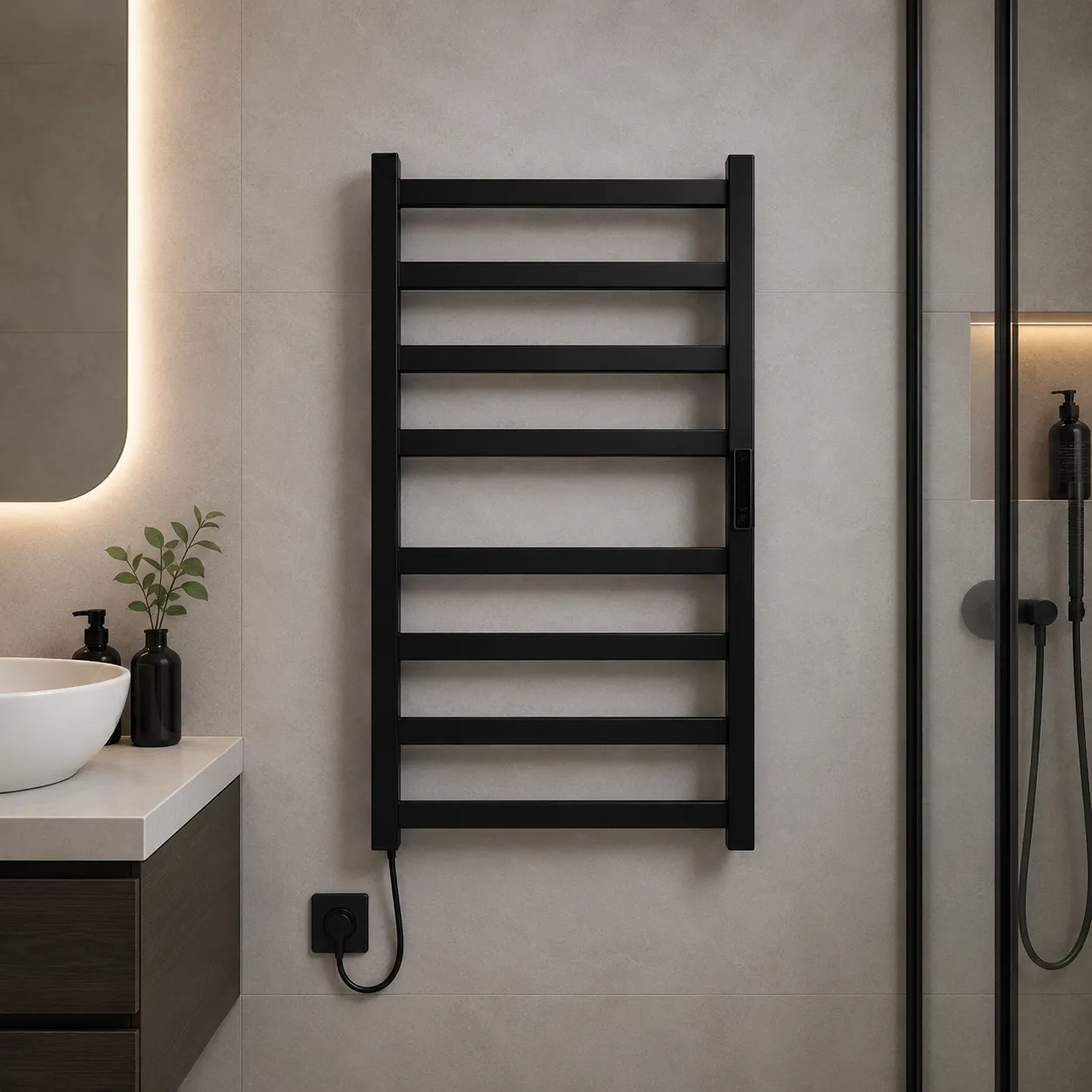 Alessandro Design 185W port-prosop electric baie metal negru