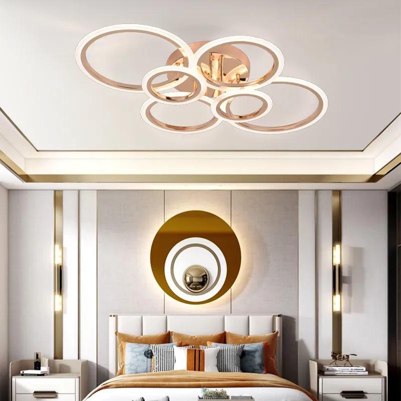 Alessandro Design Betty lustra LED aurie 81W 6 cercuri