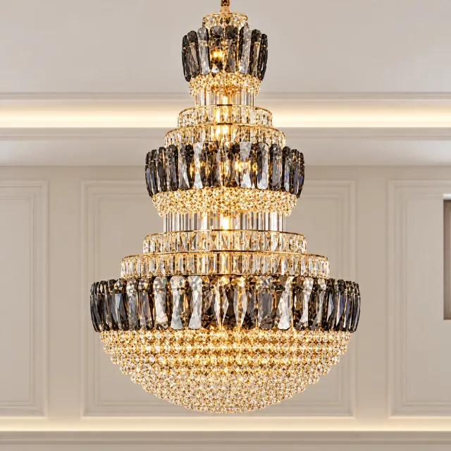 Alessandro Design Velior Supremo candelabru cristal auriu D100 40xE14