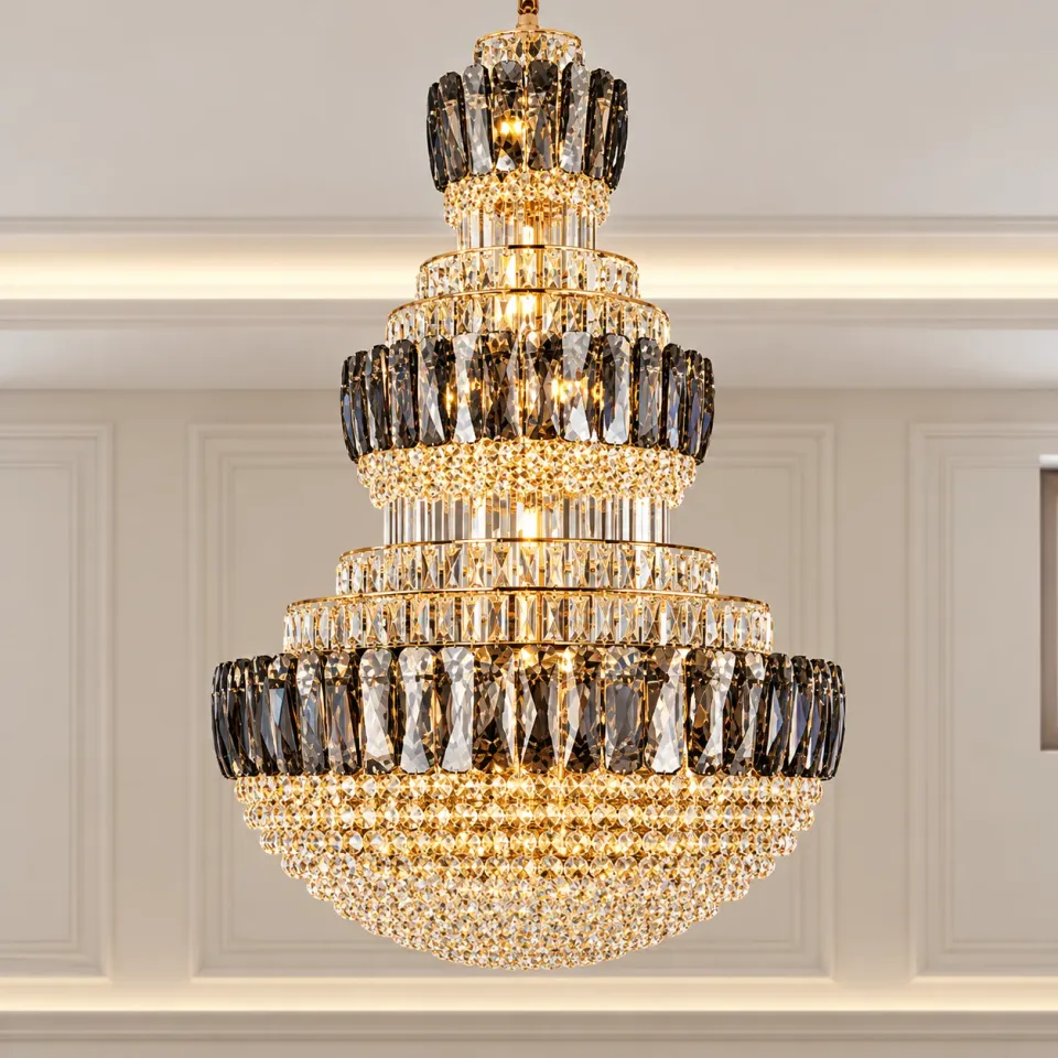 Alessandro Design Velior Supremo candelabru cristal auriu D100 40xE14