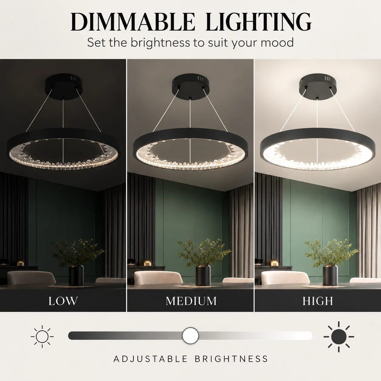 Alessandro Design lustra LED suspendata neagra 28W 1 cerc