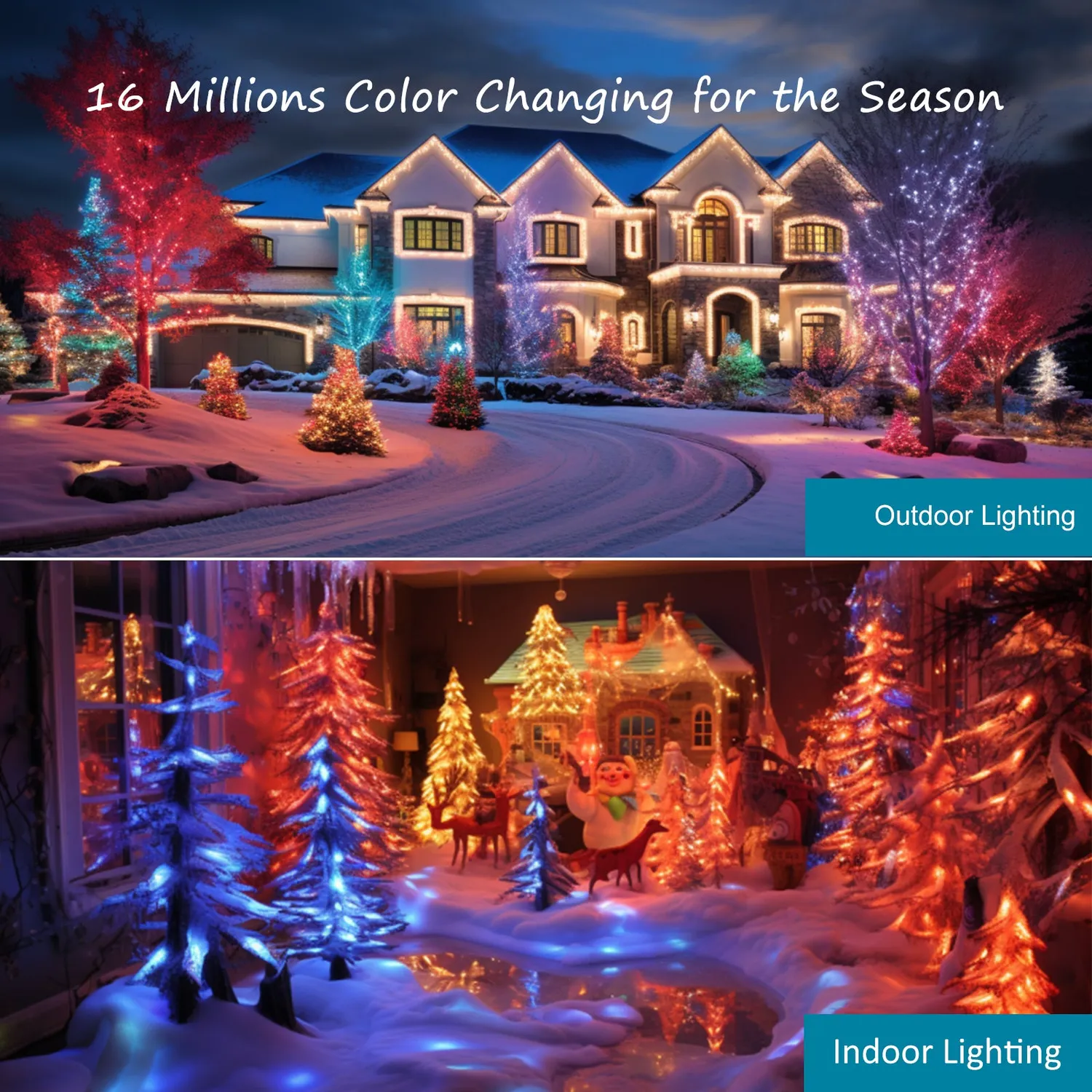 Ustellar 25W proiector LED RGB colorat exterior set 2 bucati