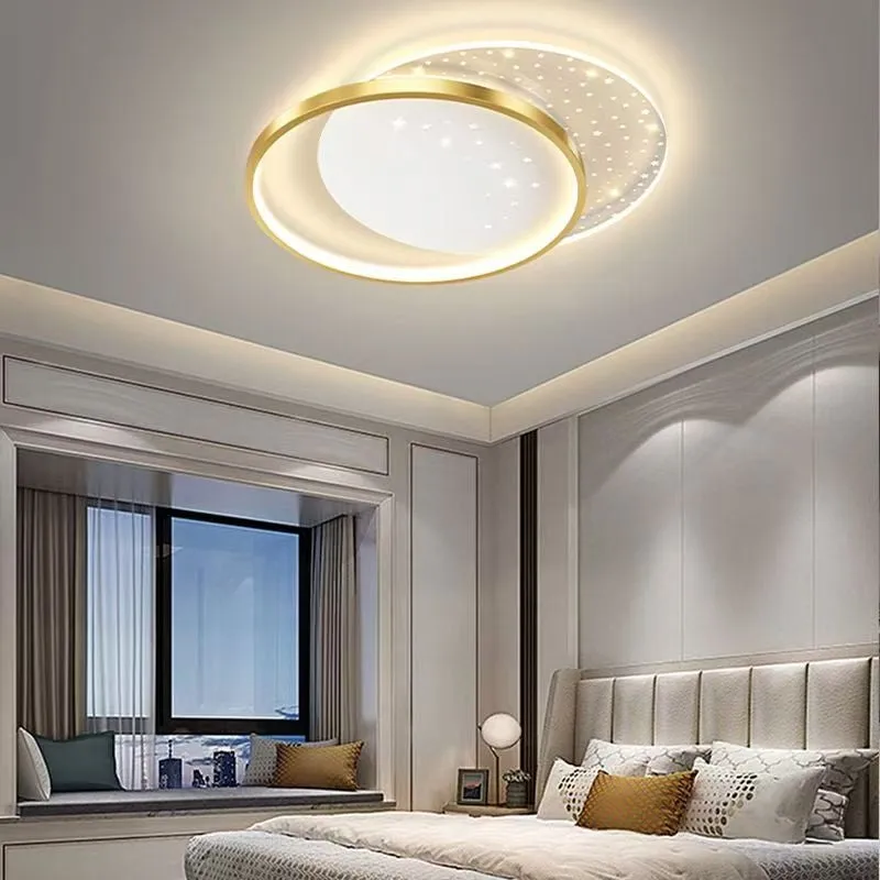 Alessandro Design Lunaro lustra LED 38W alba-aurie 2 cercuri