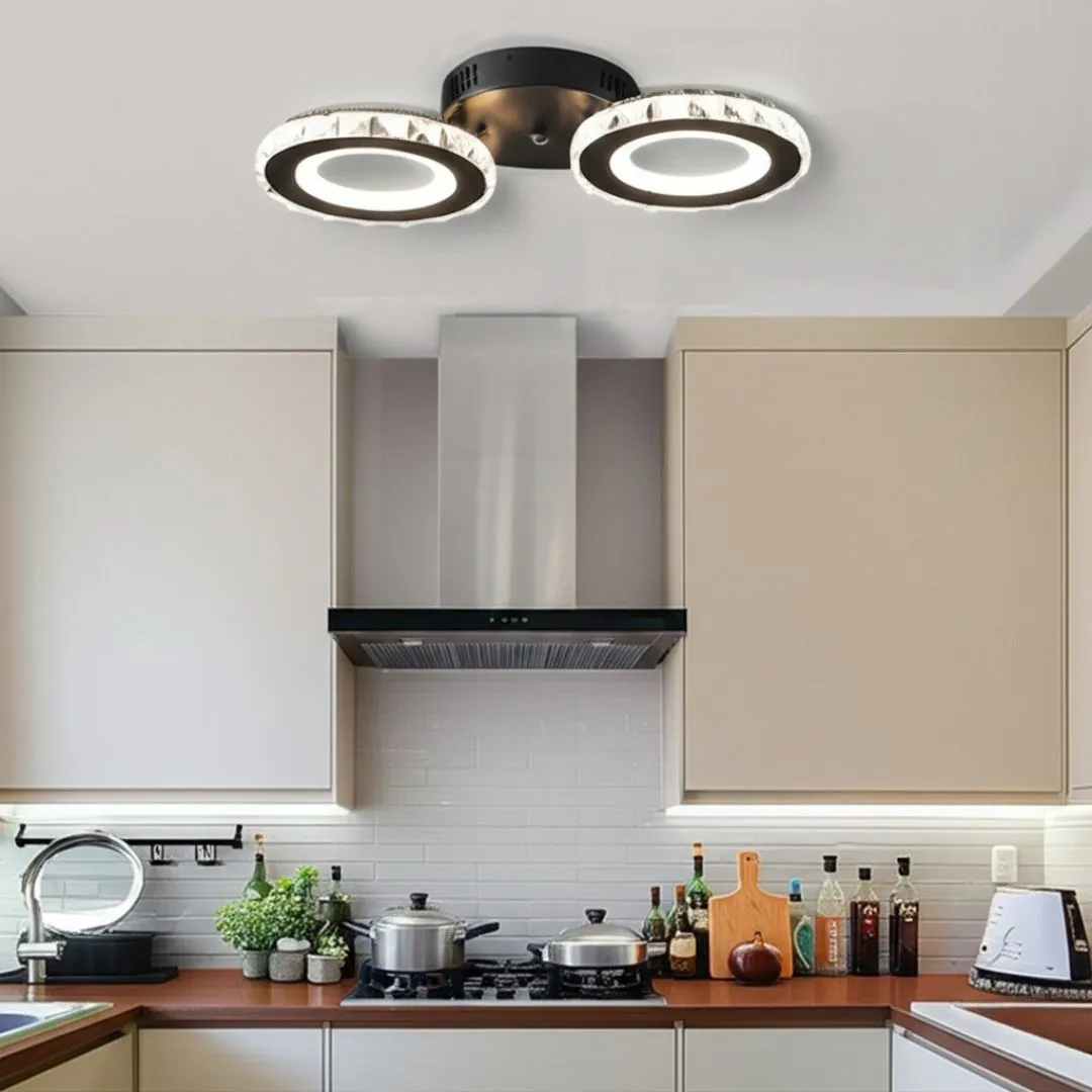Alessandro Design NOVA ROTONDA lustra LED 32W neagra 2 cercuri