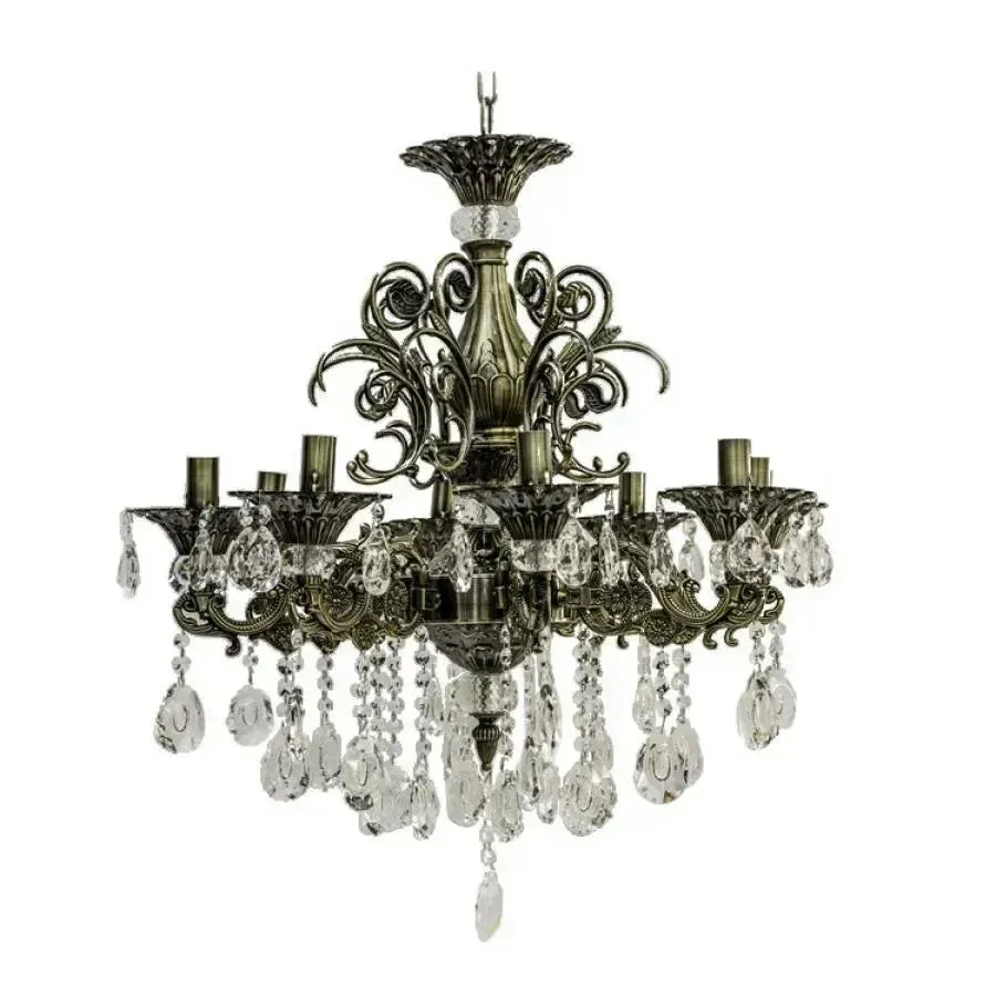 Alessandro Design Sanssouci Magno candelabru cristal 8x E14 bronz