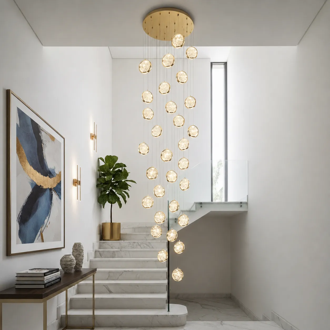 Alessandro Design Frame candelabru cristal LED 90W 60cm auriu
