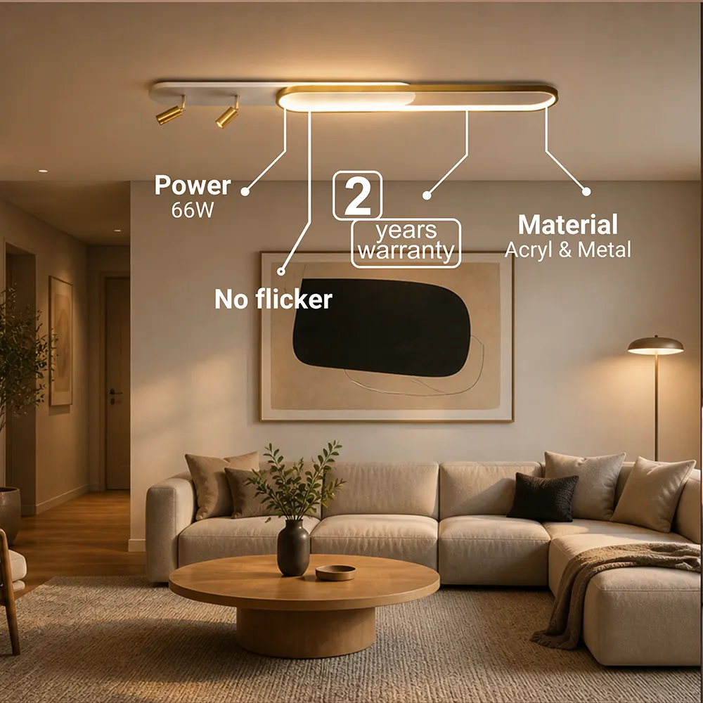 Alessandro Design Fisso Camilla lustra LED 66W auriu reglabila