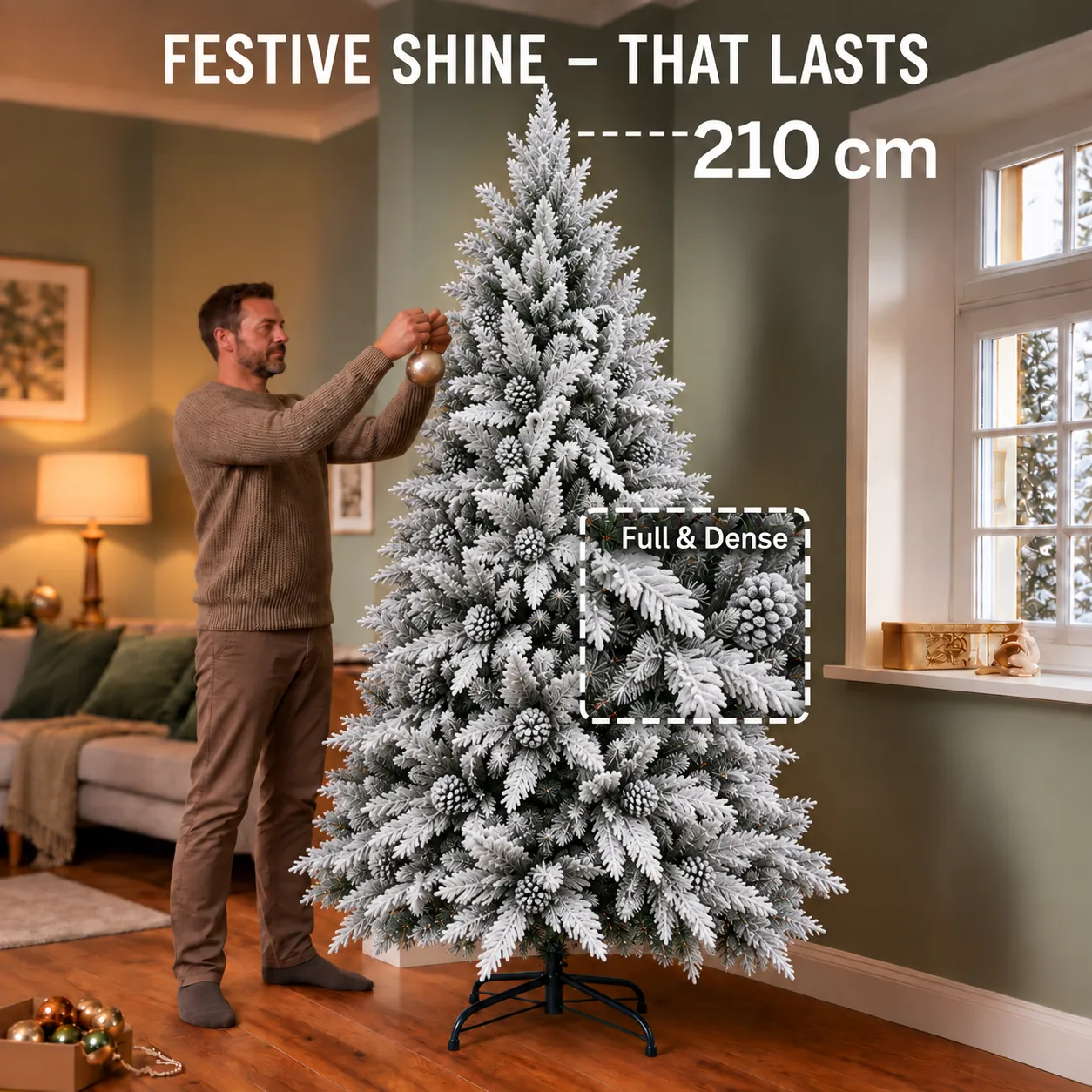 Alessandro Design GLEIS Brad Artificial 210 cm Alb 1200 Varfuri