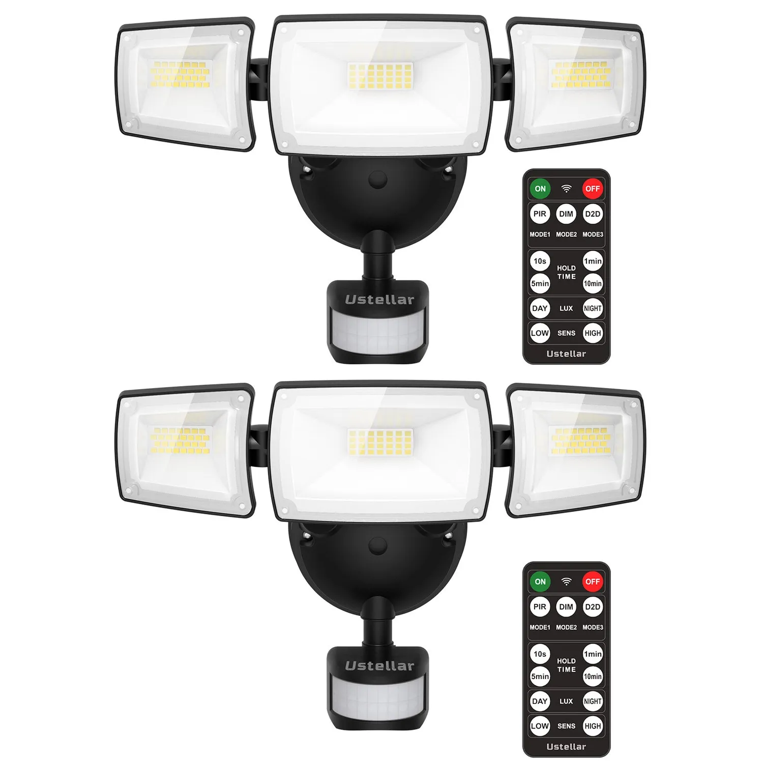 Ustellar 55W Proiector LED securitate alb 2 buc 5000K