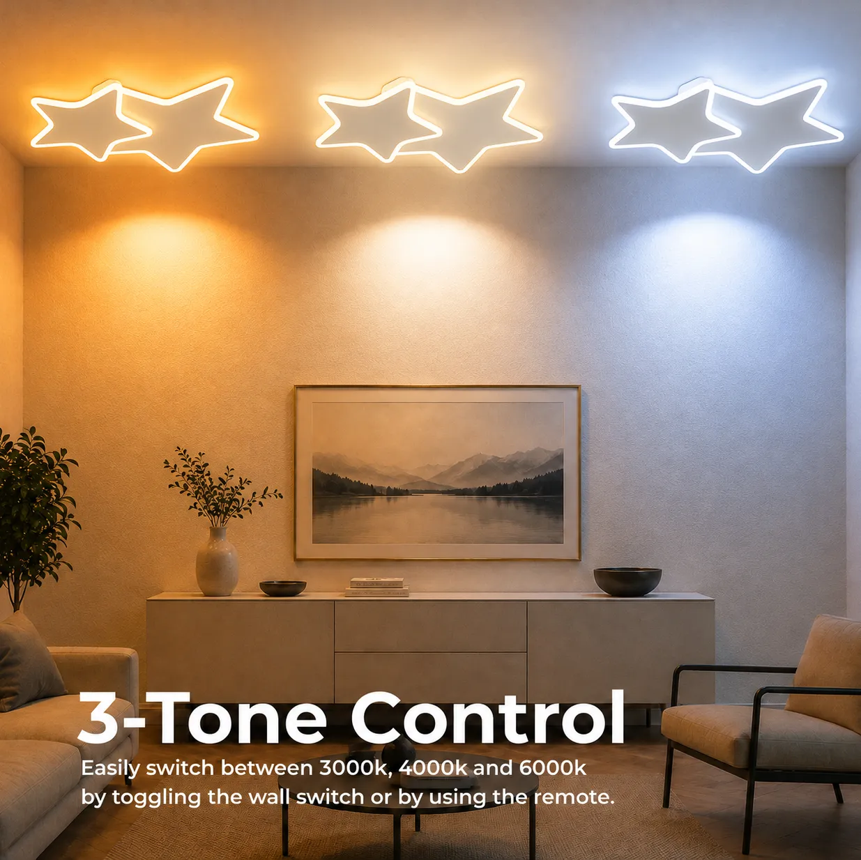 Alessandro Design Stars 49W lustra LED alba copii dimabila