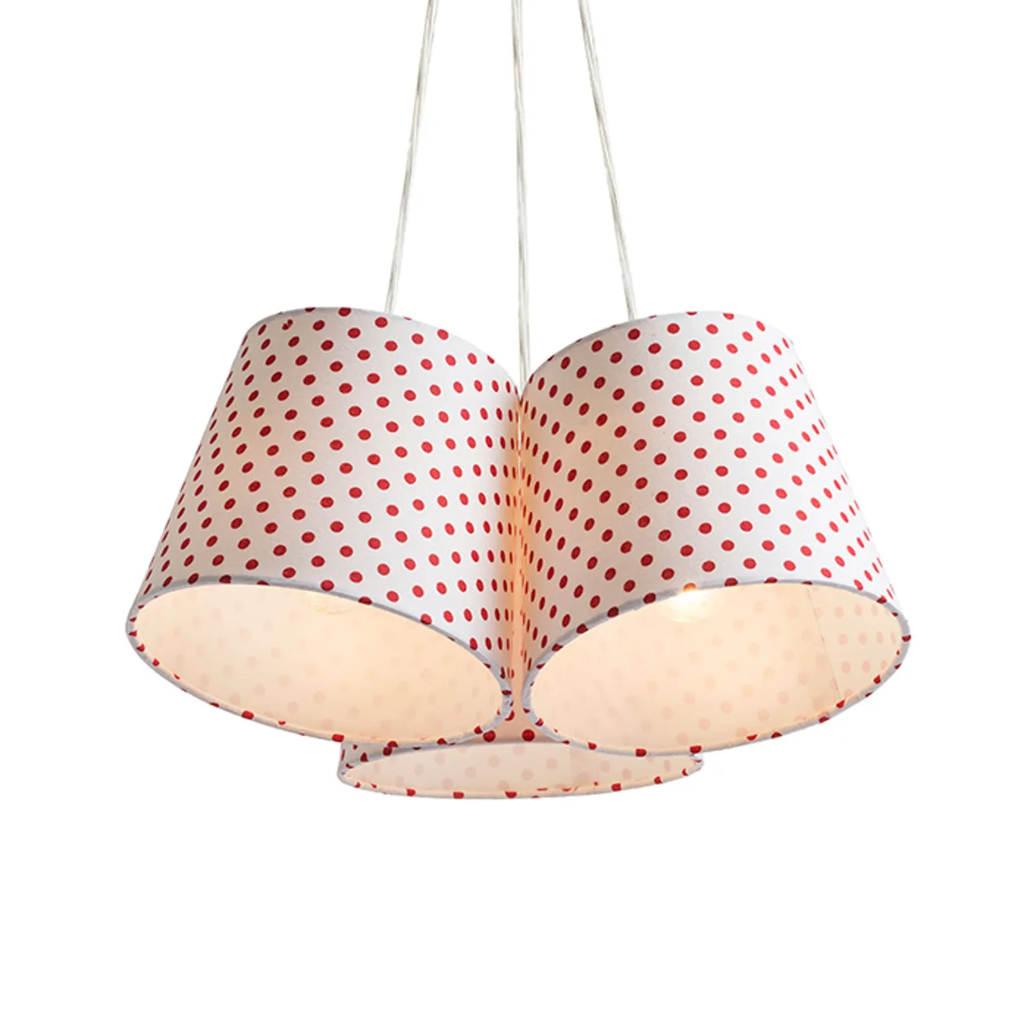 Rendl Light Studio Nancy pendul textil 3xE14 alb roșu