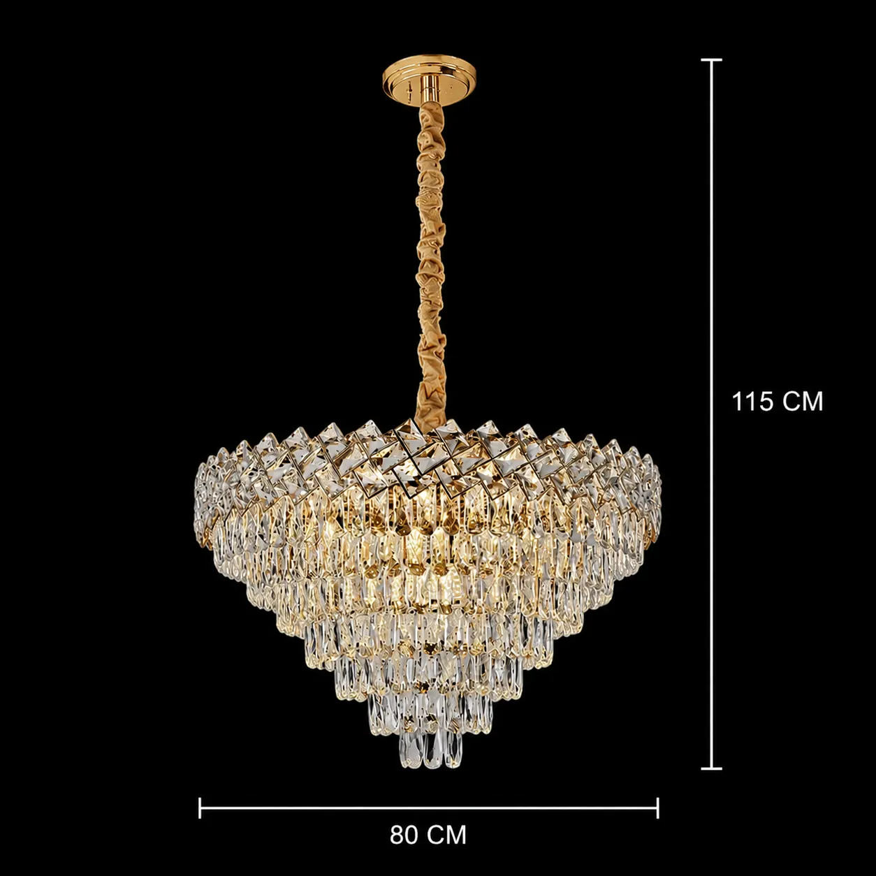 Alessandro Design Windsor Supremo 10xE14 candelabru cristal auriu 80cm