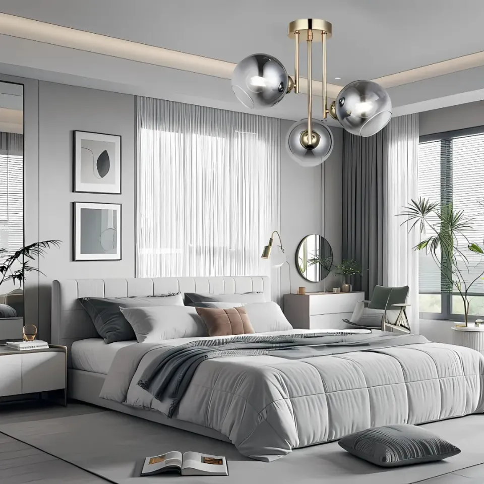 Alessandro Design MODUS candelabru 3 globuri aurii 3xE27 38cm