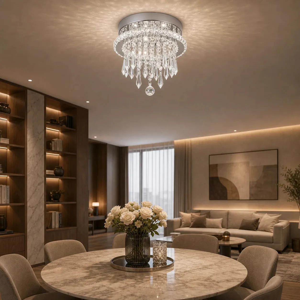 Alessandro Design Alberico lustră LED crom 17W cristal