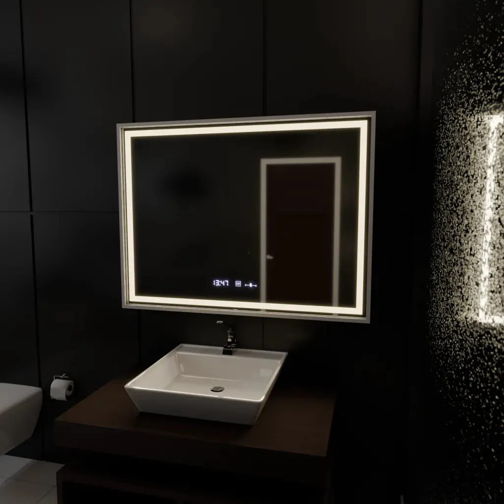 Alessandro Design Verite oglindă LED 120x80cm argintie dimabilă