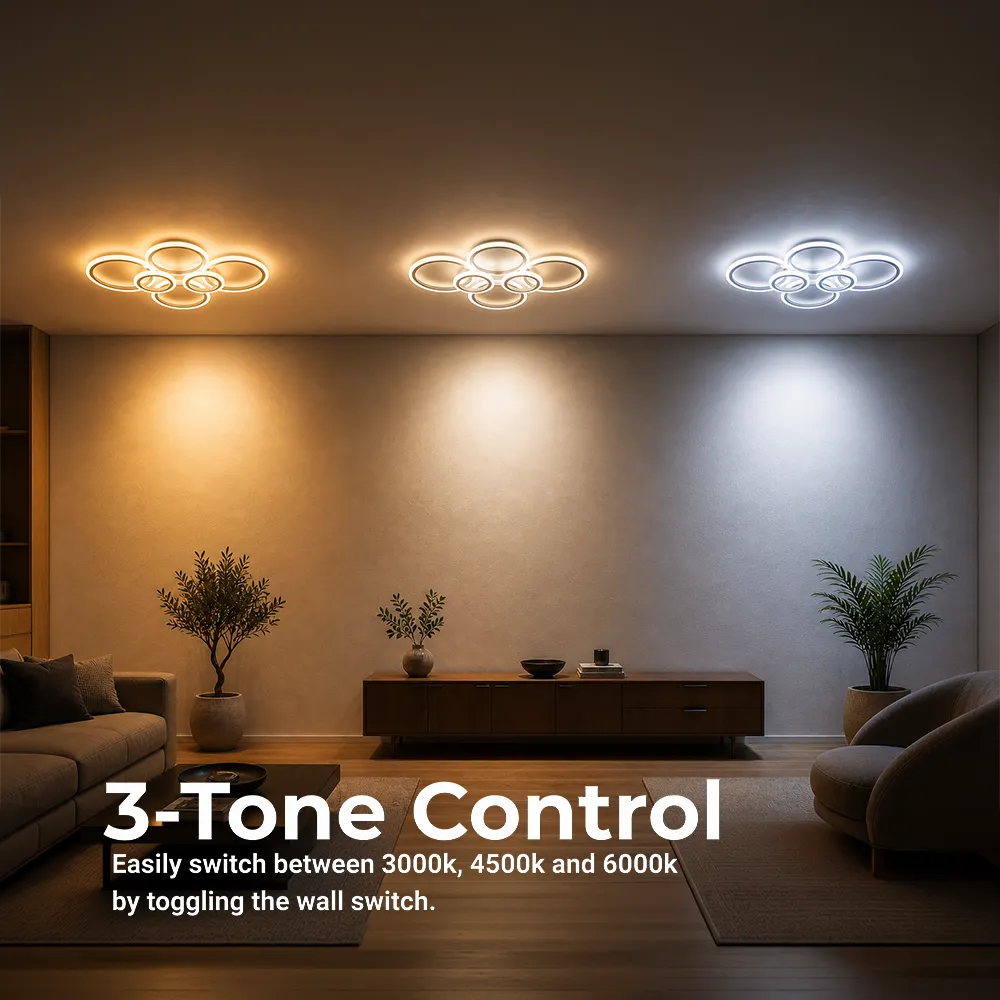 Alessandro Design Betty 82W lustra LED alba 6 cercuri dimabila