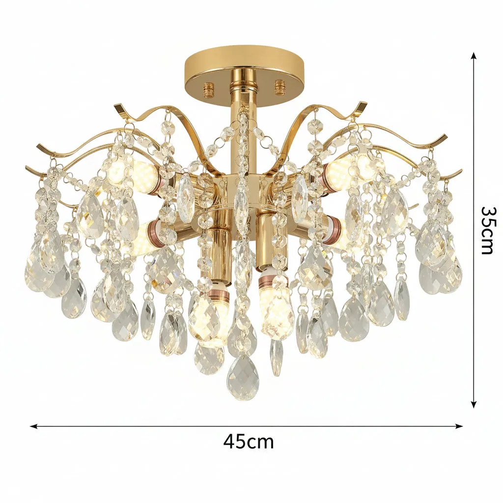 Alessandro Design Fiamma candelabru cristal auriu 45cm