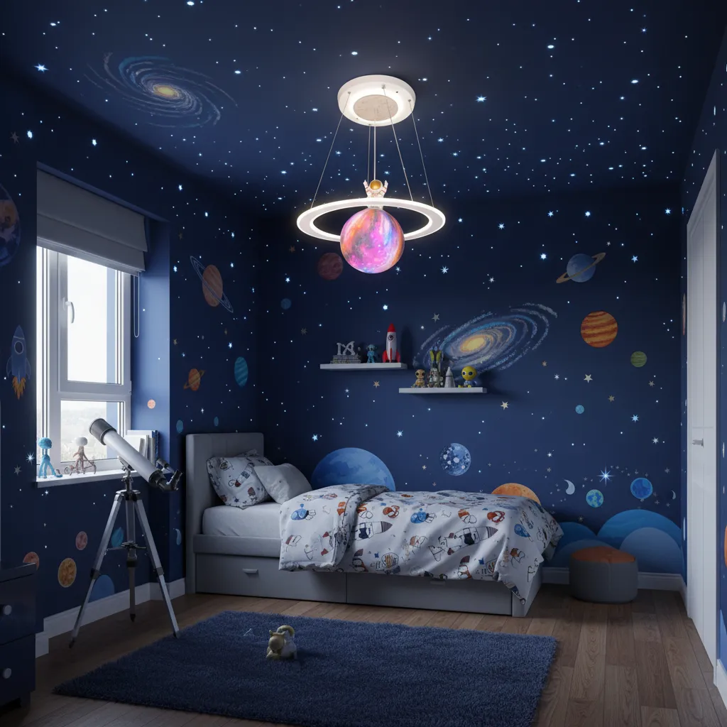 Alessandro Design Astronaut lustra LED copii alb-roz 60W