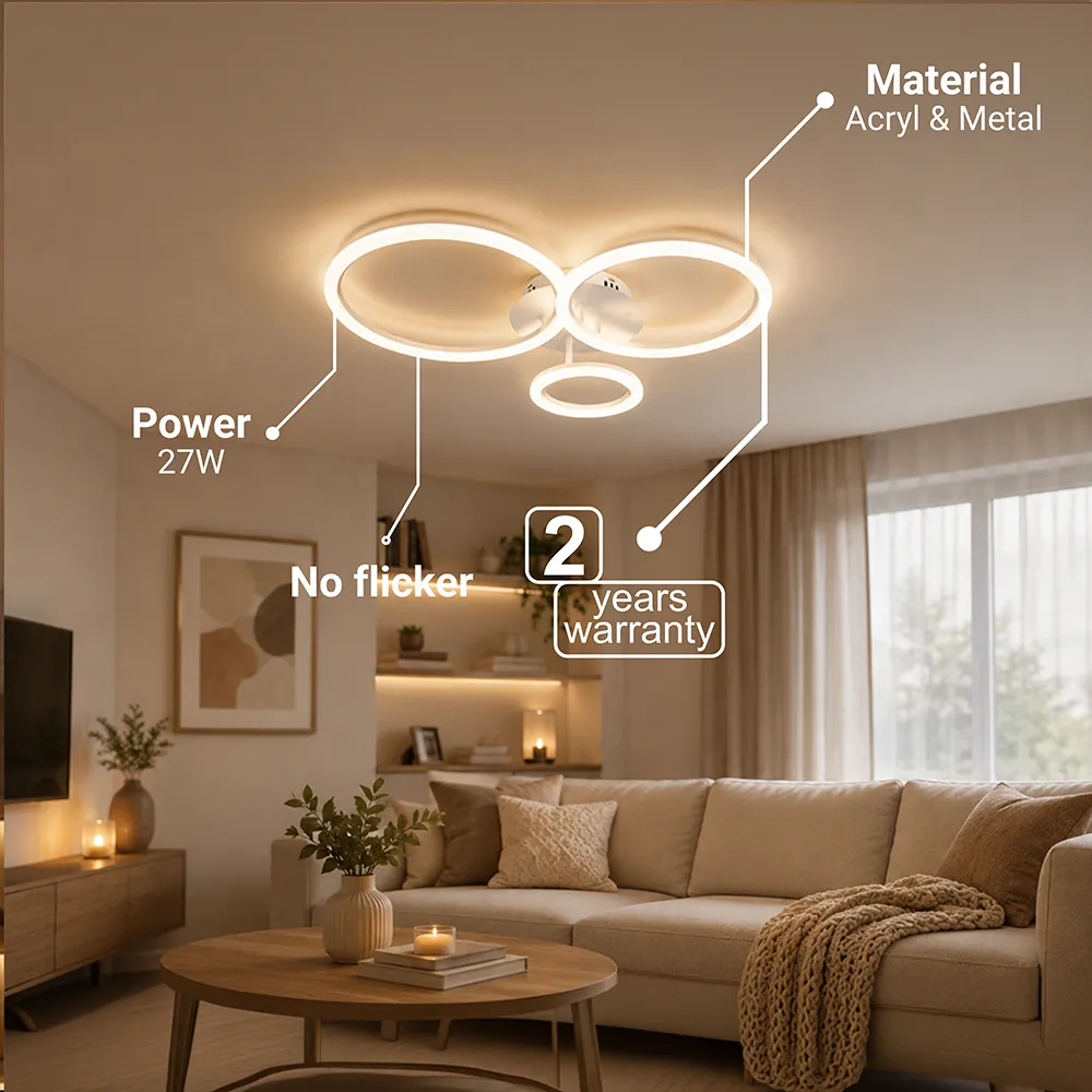 Alessandro Design BETTY 40W lustra LED alba 3 cercuri