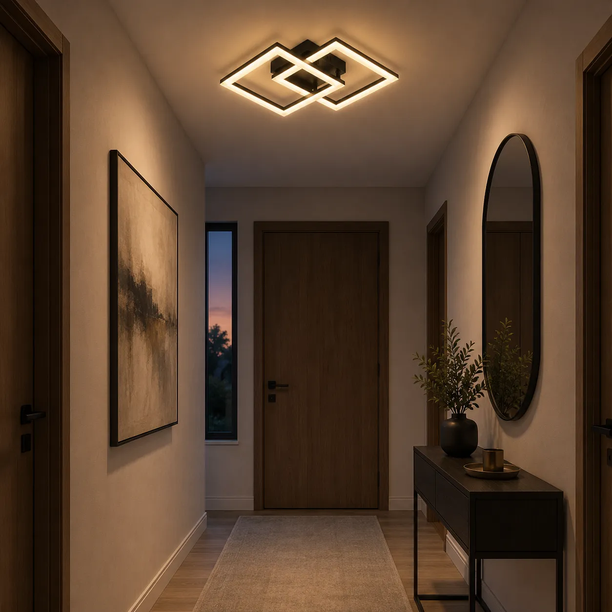 Alessandro Design Geo lustra LED 29W neagra telecomanda