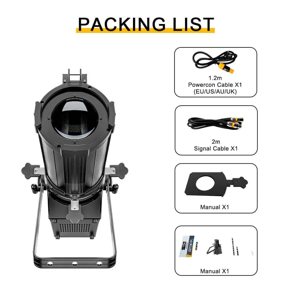 Shehds Leko 350W RGBW Proiector Profil Zoom Scena