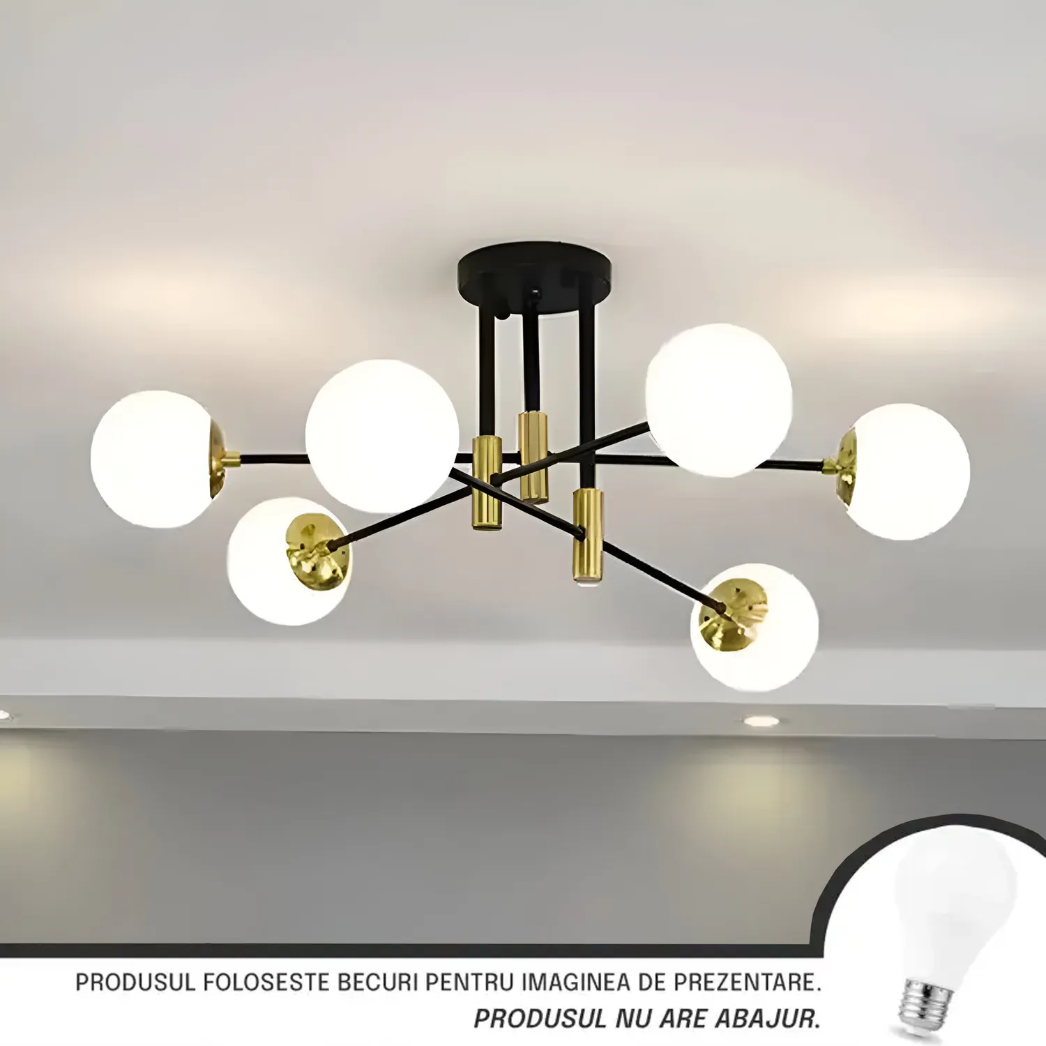Alessandro Design PENTHOUSE Lounge 6xE27 lustra negru-auriu