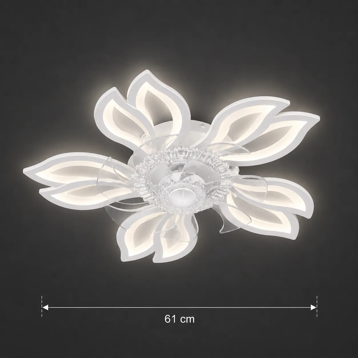 Alessandro Design Anemo lustra LED cu ventilator 30W alba
