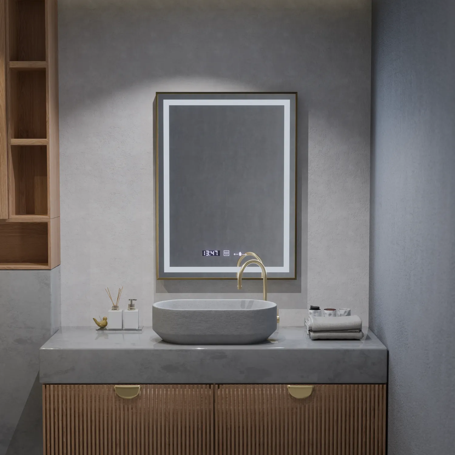 Alessandro Design Verite Royale Gold MotionGlow Marcello Oglinda LED 60x80cm