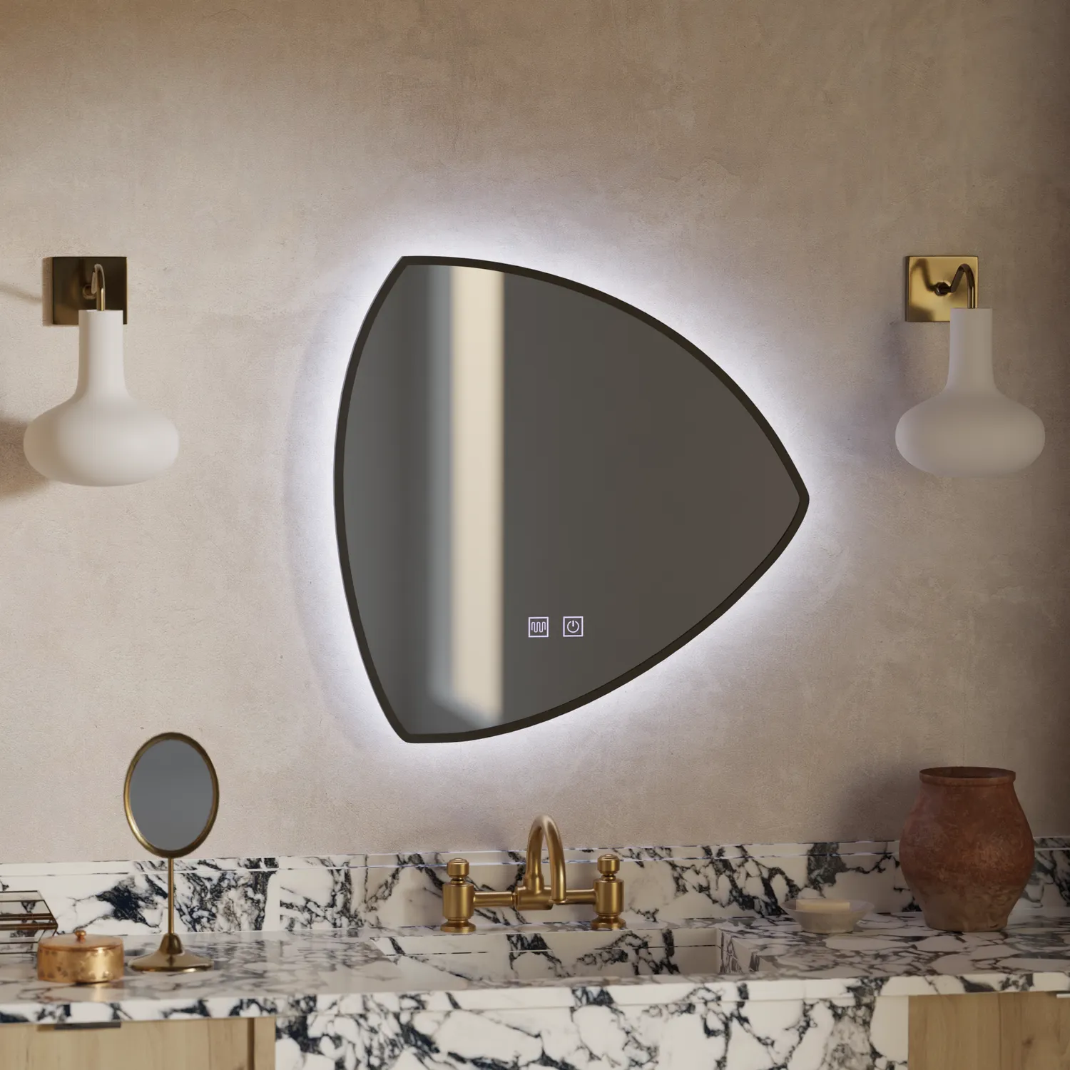 Oglinda LED baie Alessandro Design Fiero 60x60cm touch