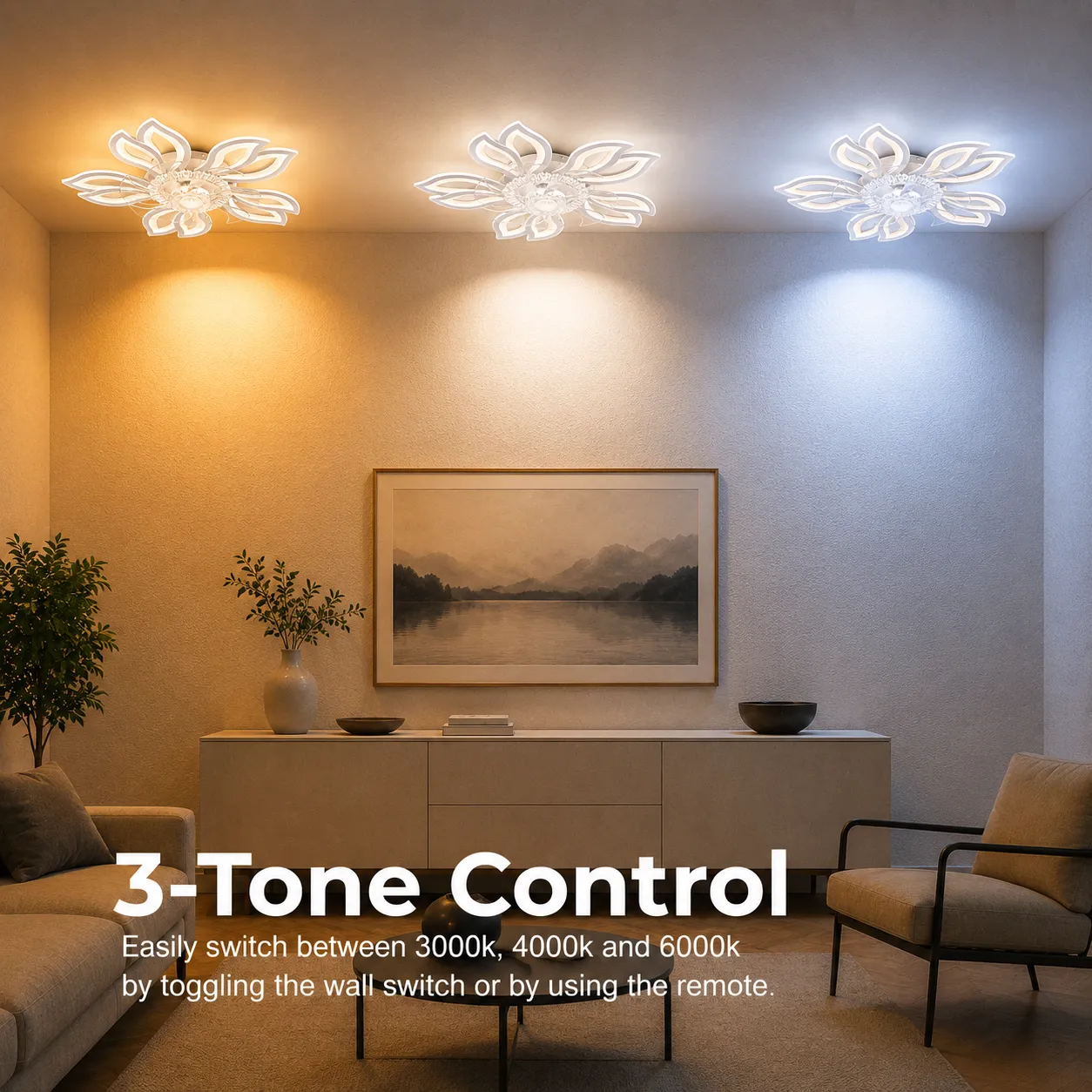 Alessandro Design Anemo lustra LED cu ventilator 30W alba